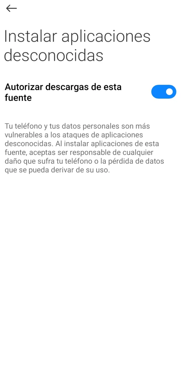 Habilita orígenes desconocidos en Android para instalar la app BoomsBet.
