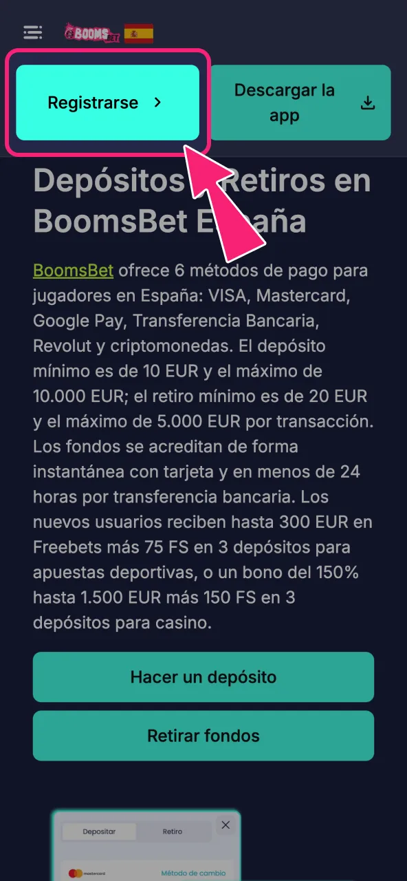 Inicia sesión fácilmente en la plataforma BoomsBet.
