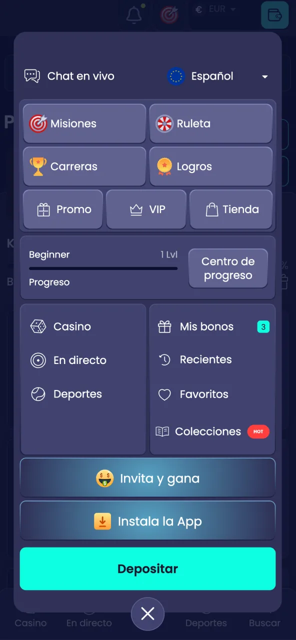 Accede al panel para depósitos y apuestas activas en BoomsBet.