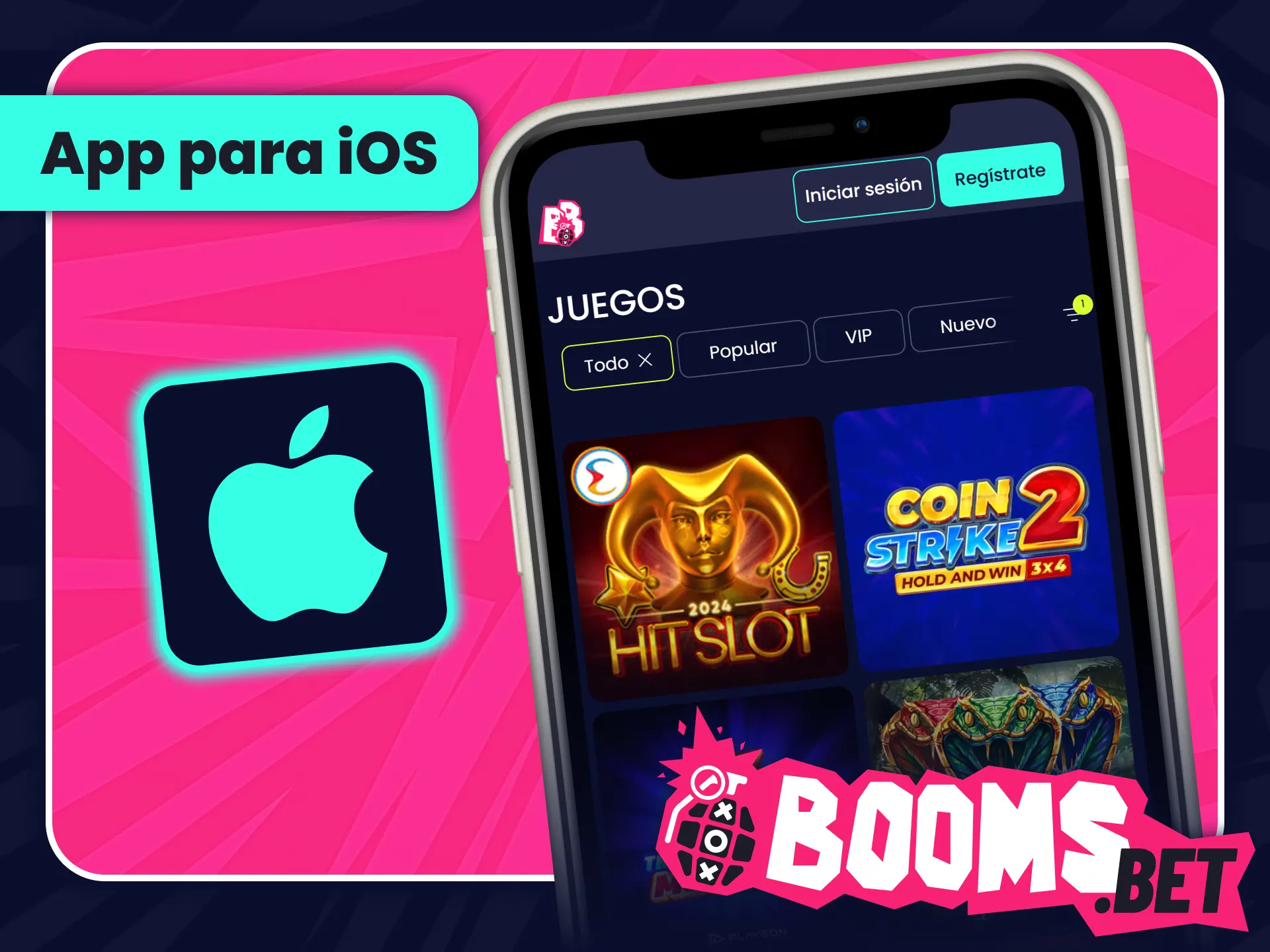 Instala la aplicación para iPhone de forma segura en BoomsBet oficial.