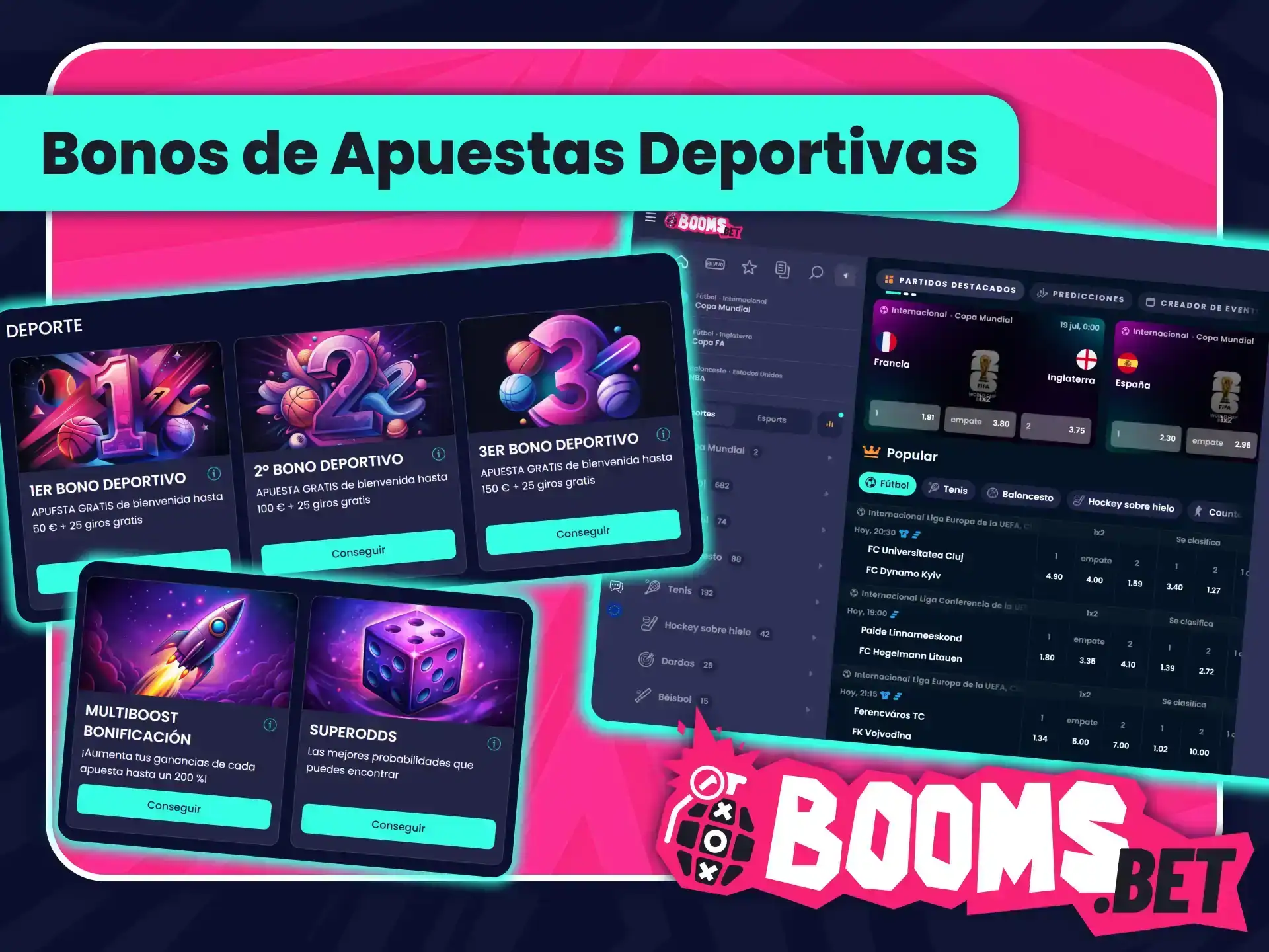 Encuentra los magníficos bonos de apuestas deportivas en BoomsBet oficial.