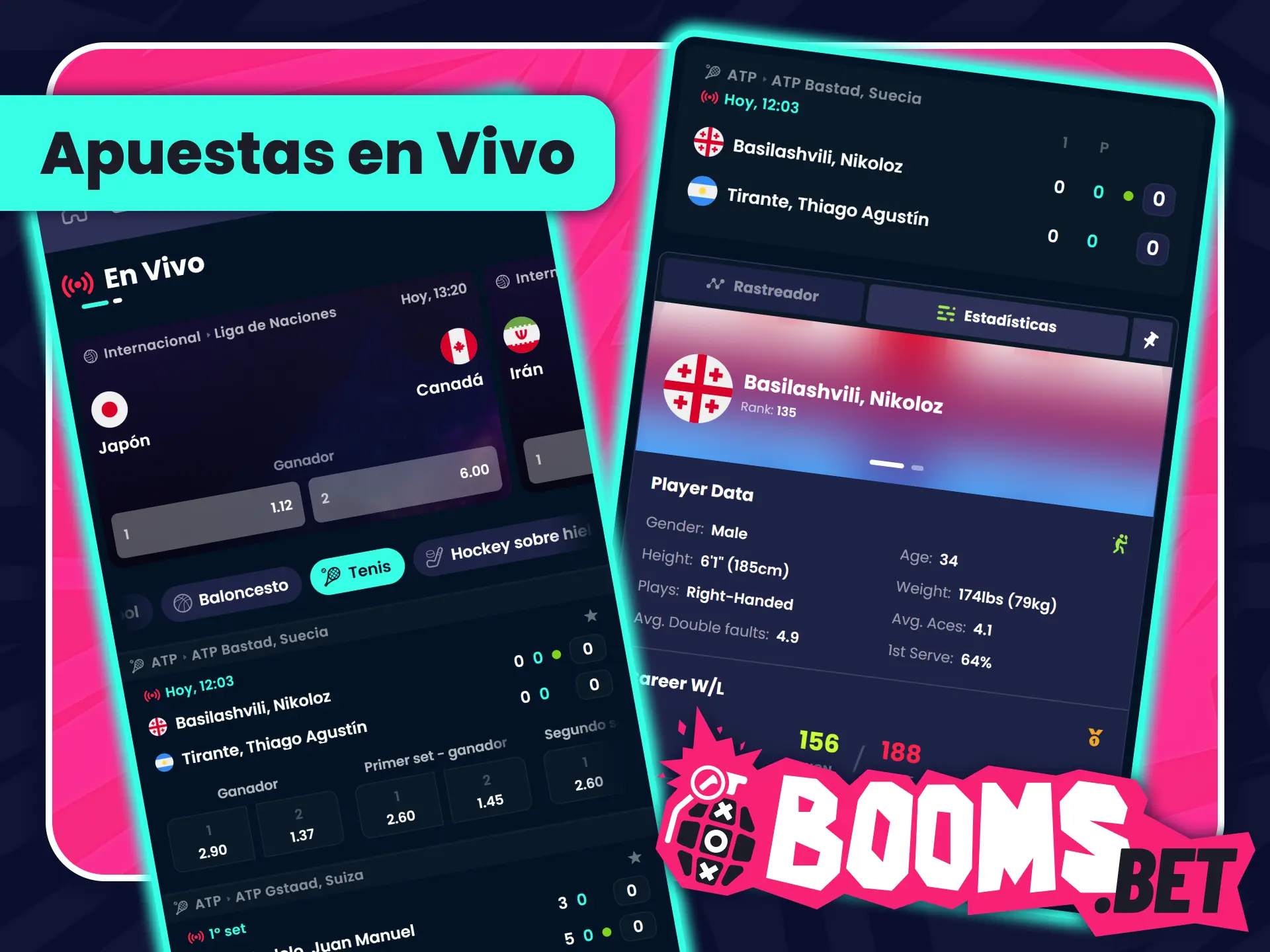 Realiza apuestas en directo de forma rápida en BoomsBet oficial.