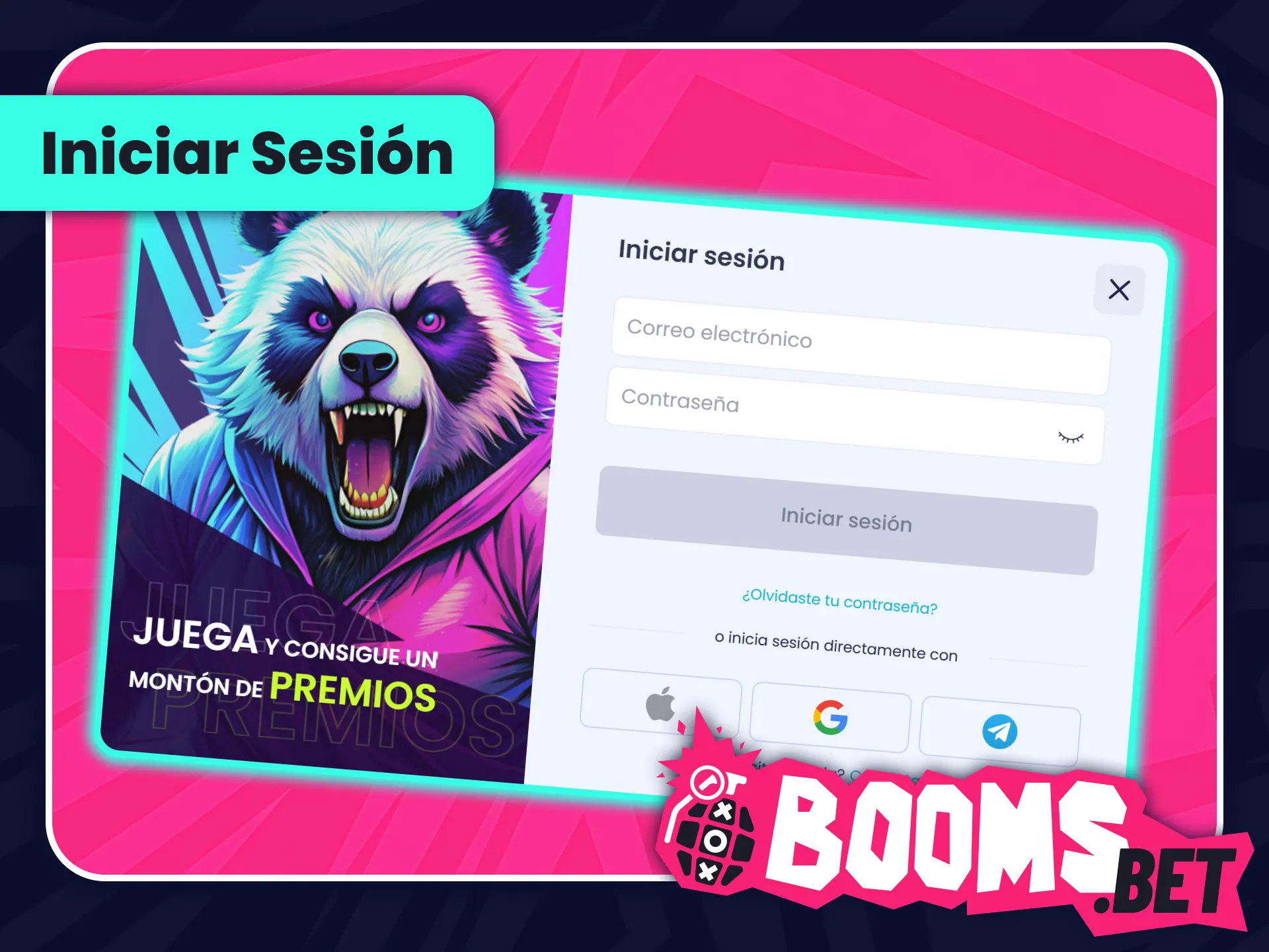 Accede a tu cuenta de usuario en BoomsBet oficial España.