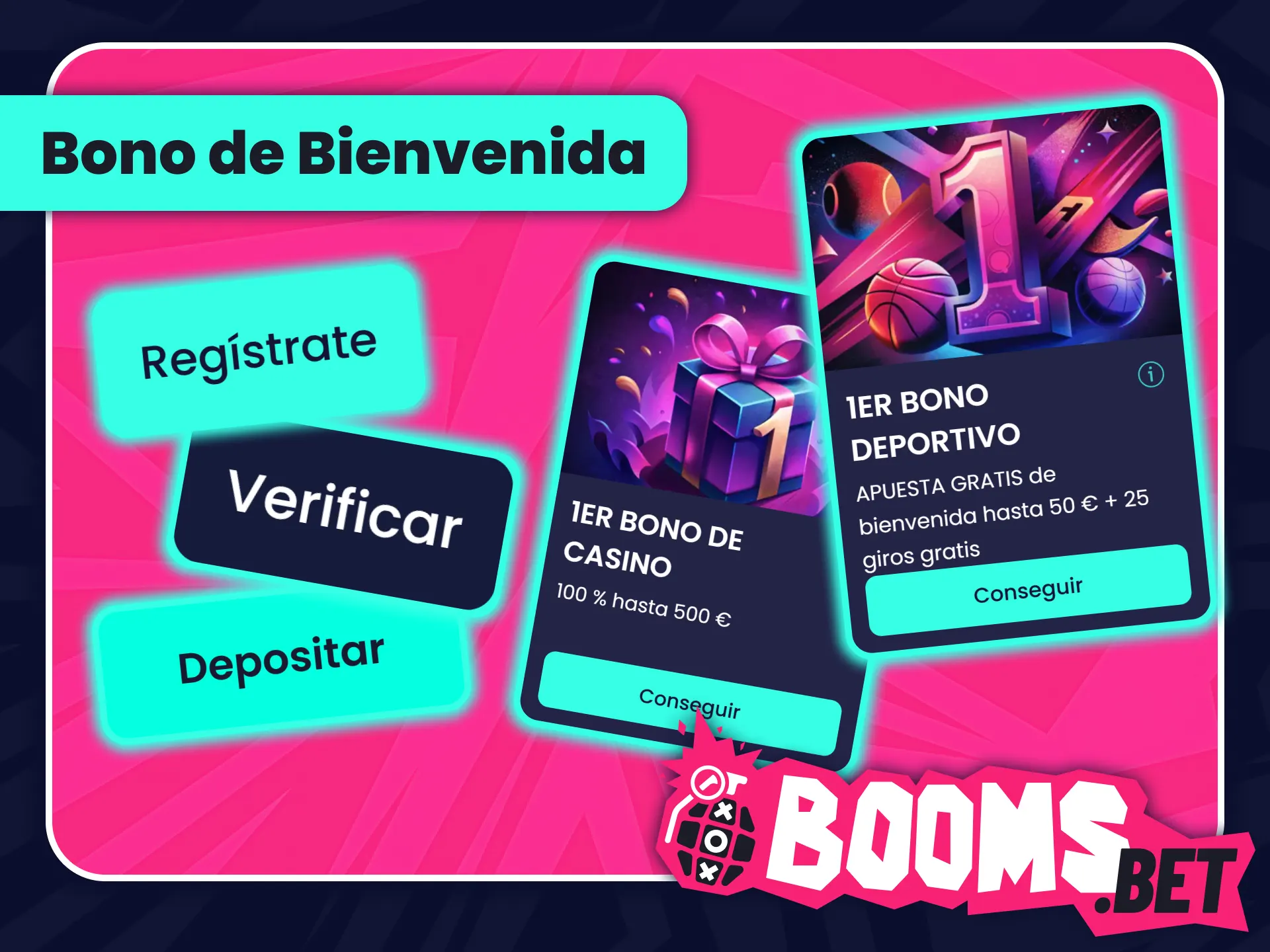 Reclama tu paquete de bienvenida deportivo en BoomsBet oficial España.