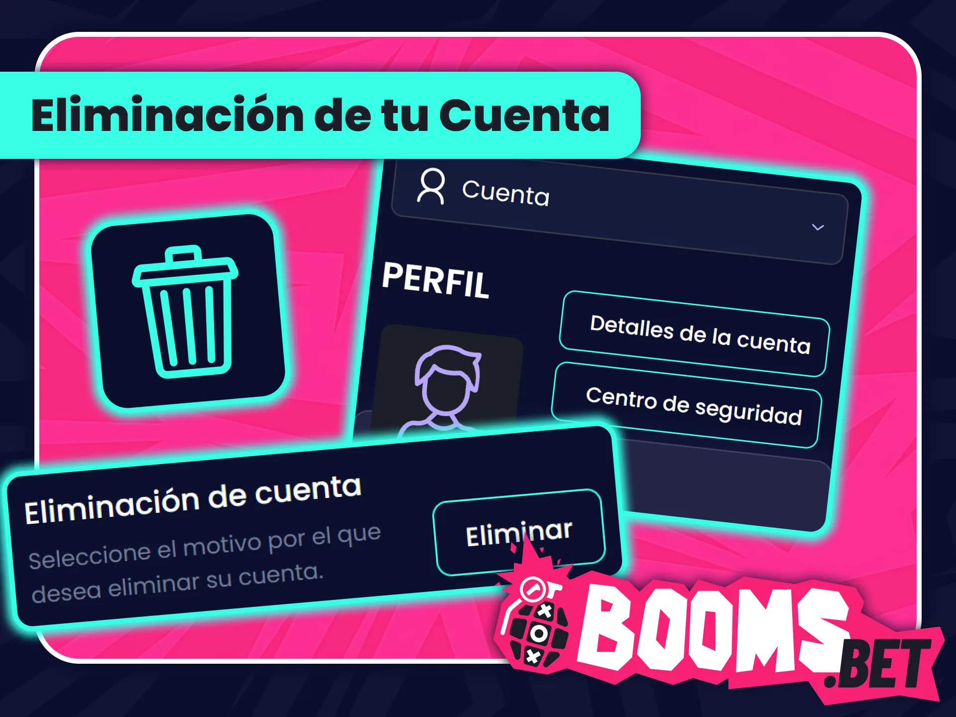 Solicita el cierre voluntario de tu cuenta de BoomsBet oficial.