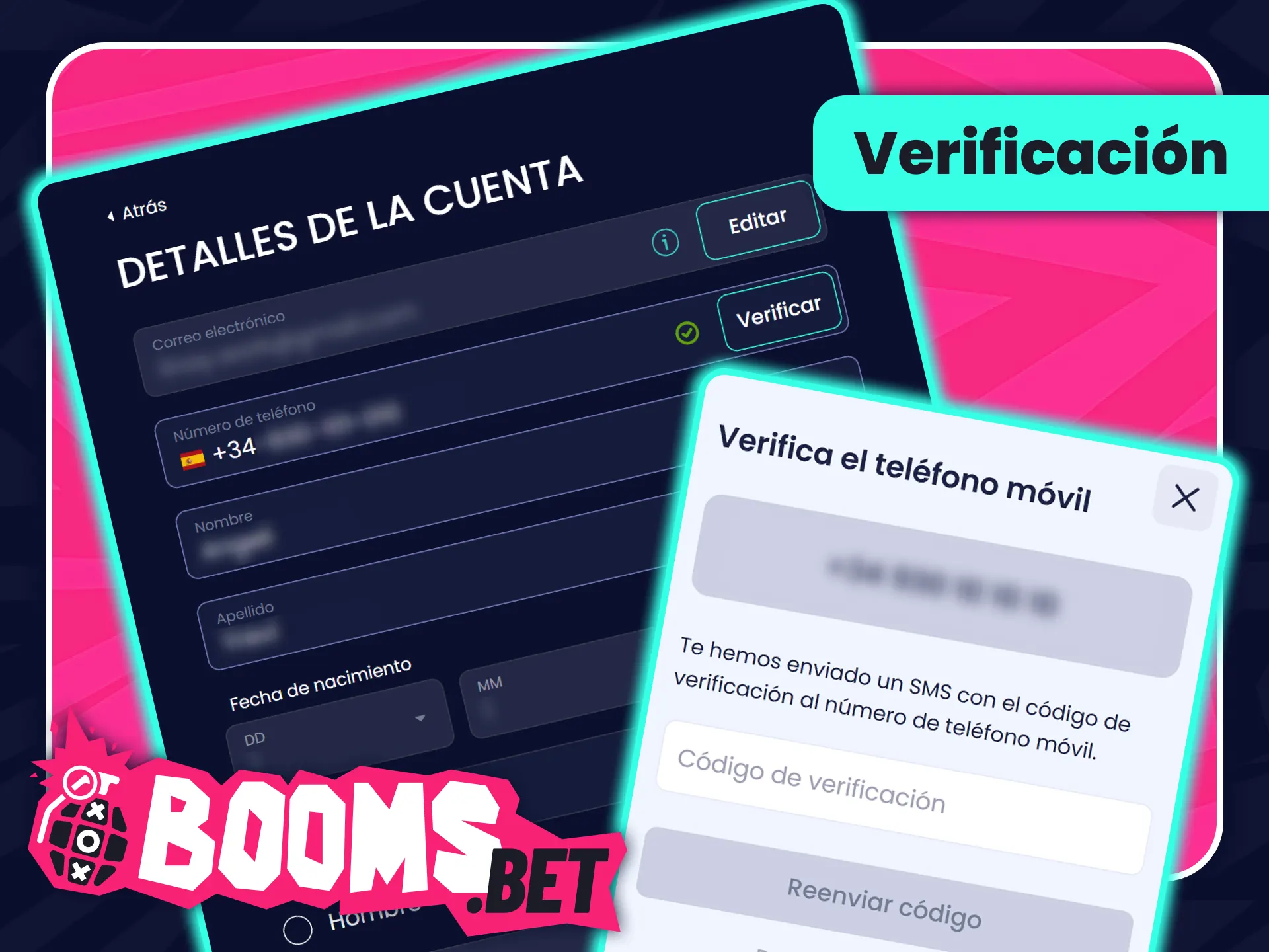 Sube tus documentos de identidad para verificar BoomsBet oficial España.